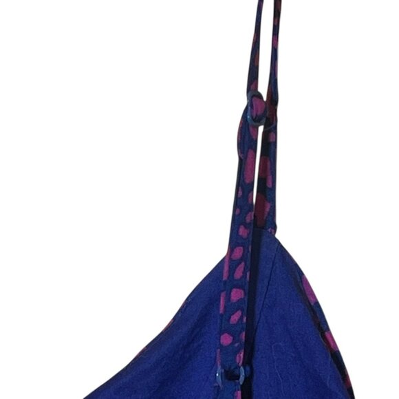 GAP Linda Spaghetti Strap Sundress Blue Pink Size 4 Side Zipper Animal Print - Picture 6 of 9